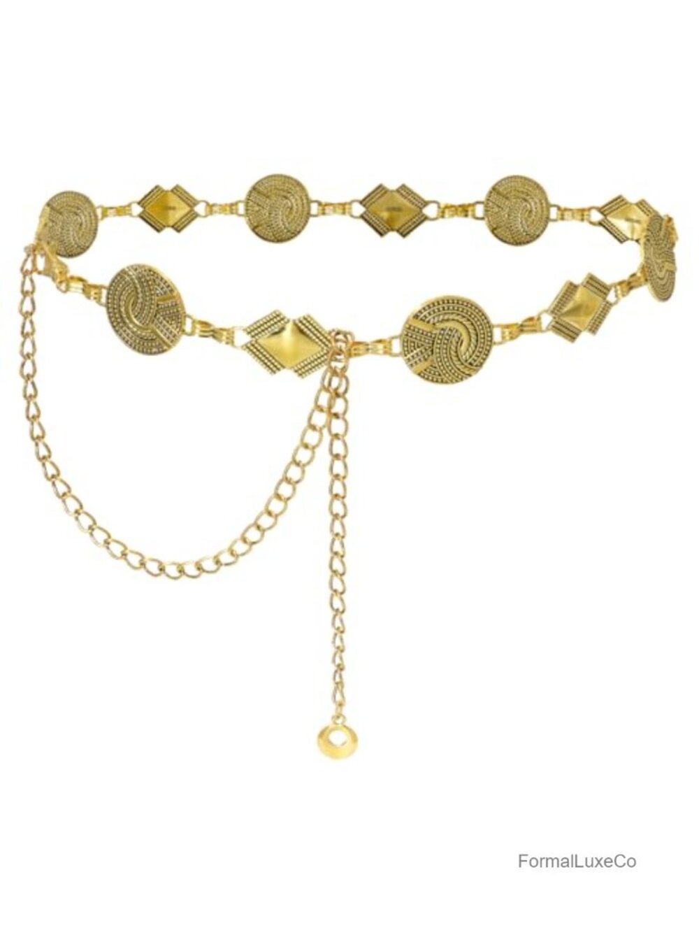 Metal Chain Waist Belt for Women Cowgirl Boho Hip Chain Belt for Dresses